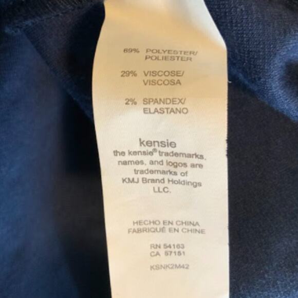 Kensie Women's One Button Front Navy Blue Polka Dot Blazer Suit Jacket Size XL - Picture 6 of 7